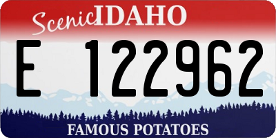 ID license plate E122962