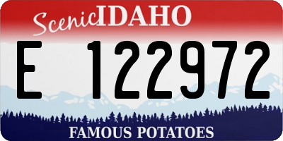 ID license plate E122972