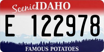 ID license plate E122978