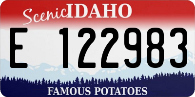 ID license plate E122983