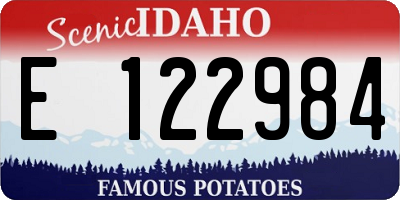 ID license plate E122984