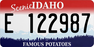 ID license plate E122987