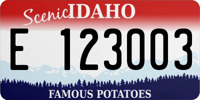 ID license plate E123003