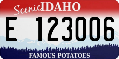 ID license plate E123006