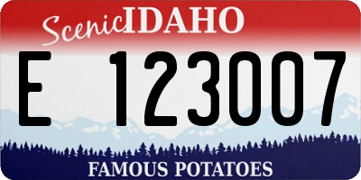 ID license plate E123007