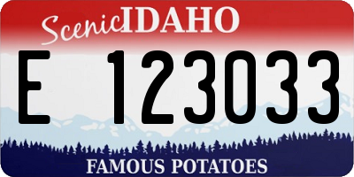 ID license plate E123033