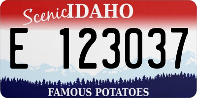 ID license plate E123037