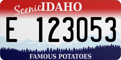 ID license plate E123053