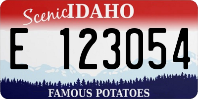 ID license plate E123054
