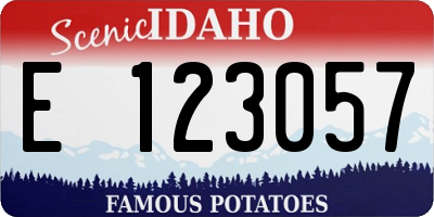 ID license plate E123057
