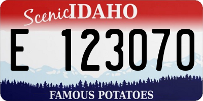 ID license plate E123070