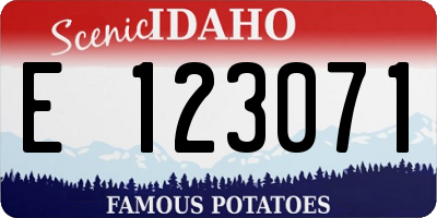 ID license plate E123071