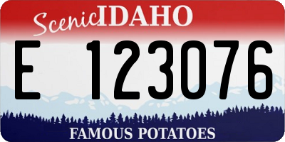ID license plate E123076
