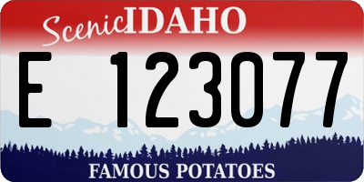 ID license plate E123077