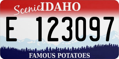 ID license plate E123097