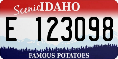 ID license plate E123098