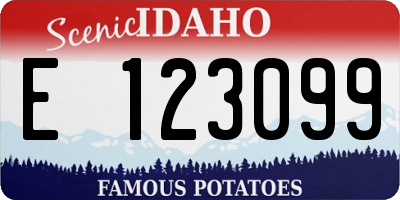 ID license plate E123099