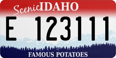 ID license plate E123111
