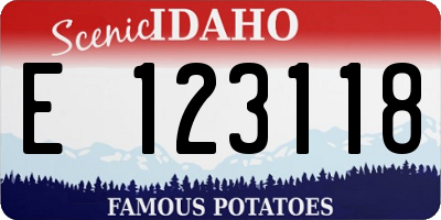ID license plate E123118
