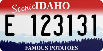 ID license plate E123131