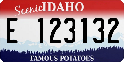 ID license plate E123132