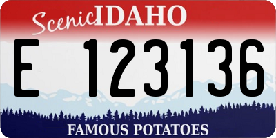 ID license plate E123136