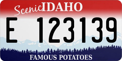 ID license plate E123139