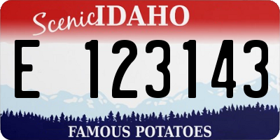 ID license plate E123143