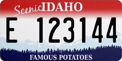 ID license plate E123144