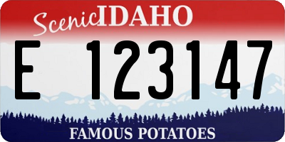 ID license plate E123147