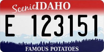 ID license plate E123151