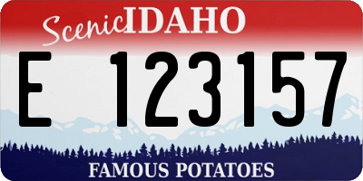 ID license plate E123157