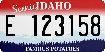 ID license plate E123158