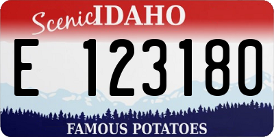 ID license plate E123180