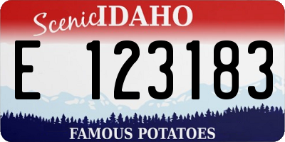 ID license plate E123183