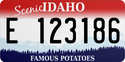 ID license plate E123186