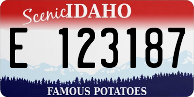 ID license plate E123187