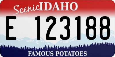 ID license plate E123188
