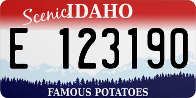 ID license plate E123190
