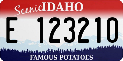 ID license plate E123210