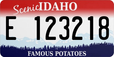ID license plate E123218