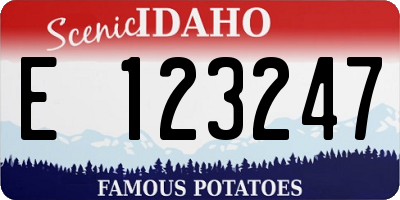 ID license plate E123247