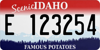 ID license plate E123254