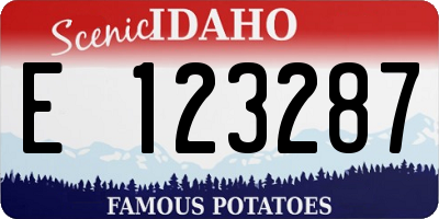 ID license plate E123287