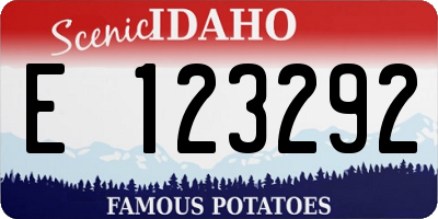 ID license plate E123292
