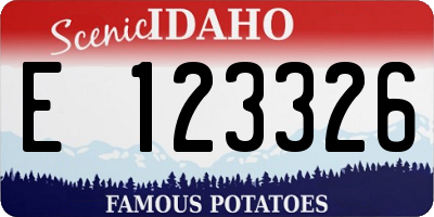 ID license plate E123326