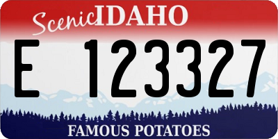 ID license plate E123327