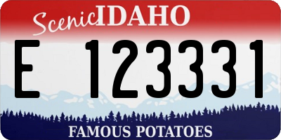 ID license plate E123331