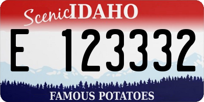 ID license plate E123332