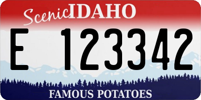 ID license plate E123342